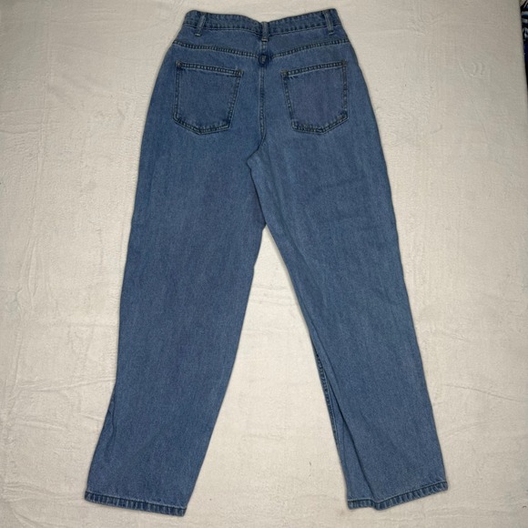 PrettyLittleThing Light Wash Denim High Waisted Barrel Jeans Women US 4 - Picture 6 of 6